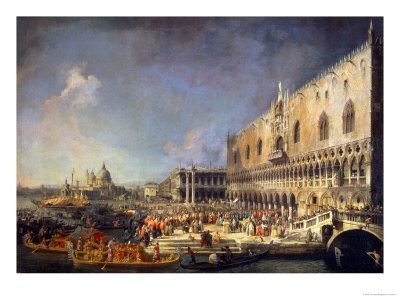 The Reception of the French Ambassador in Venice, circa 1740s - by Canaletto 